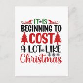 おもしろいクリスマスのコストのワードアート シーズンポストカード (正面)