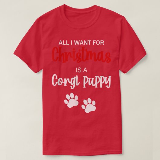 おもしろいクリスマスのコーギパピードッグ  Tシャツ (デザイン正面)
