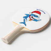 おもしろいクリスマスのサメイラストレーション 卓球ラケット (正面アングル)