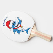 おもしろいクリスマスのサメイラストレーション 卓球ラケット (横)