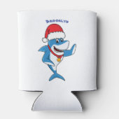 おもしろいクリスマスのサメイラストレーション 缶クーラー (裏面)