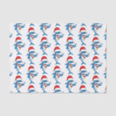 おもしろいクリスマスのサメイラストレーション 薄葉紙 (正面)