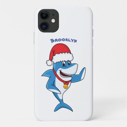 おもしろいクリスマスのサメイラストレーション Case-Mate iPhoneケース (裏面)