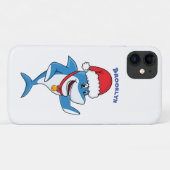 おもしろいクリスマスのサメイラストレーション Case-Mate iPhoneケース (裏面(横))