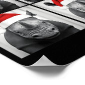 おもしろいクリスマスのサンタクロースの写真撮影用ホーンを持つサファリ ポスター (角)