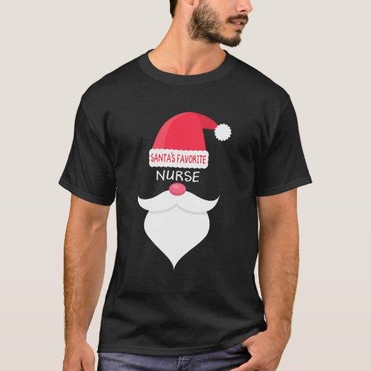 おもしろいクリスマスのサンタズお気に入りのナース Tシャツ (正面)
