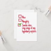 おもしろいクリスマスのサンタリいけなスト カード (正面/裏面インサイチュ)