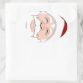 おもしろいクリスマスのシールかわいいサンタクロースのシール 楕円形シール (バッグ)