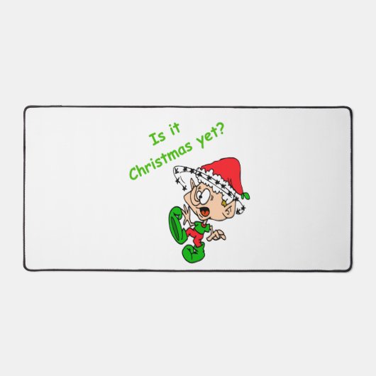 おもしろいクリスマスのジョーク圧倒された小妖精や小人クリスマス休日 デスクマット (正面)