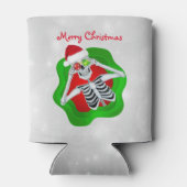 おもしろいクリスマスのスケルトン(ばちゃばちゃ)跳ねるオーナメントの目 缶クーラー (裏面)