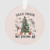 おもしろいクリスマスのスケルトン – 死んだがフェスティバル オーナメント (正面)