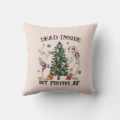 おもしろいクリスマスのスケルトン – 死んだがフェスティバル クッション (裏面)