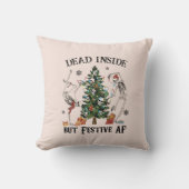 おもしろいクリスマスのスケルトン – 死んだがフェスティバル クッション (正面)