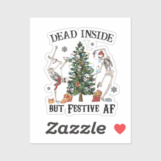 おもしろいクリスマスのスケルトン – 死んだがフェスティバル シール (シート)