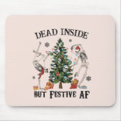 おもしろいクリスマスのスケルトン – 死んだがフェスティバル マウスパッド (正面)