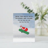 おもしろいクリスマスのスノーボードはがき インビテーションポストカード (スタンド正面)