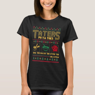 おもしろいクリスマスのタターズポテト Tシャツ