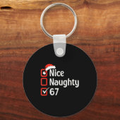 おもしろいクリスマスのチェックリスト　良い子悪い子６ ７ ミーム キーホルダー (正面)