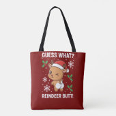おもしろいクリスマスのトナカイのお尻 トートバッグ (裏面)