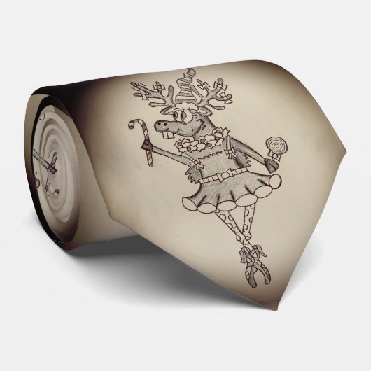 おもしろいクリスマスのトナカイの男性ネクタイ ネクタイ (ロール)