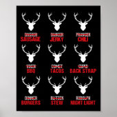 おもしろいクリスマスのトナカイ狩り鹿肉狩り ポスター (正面)