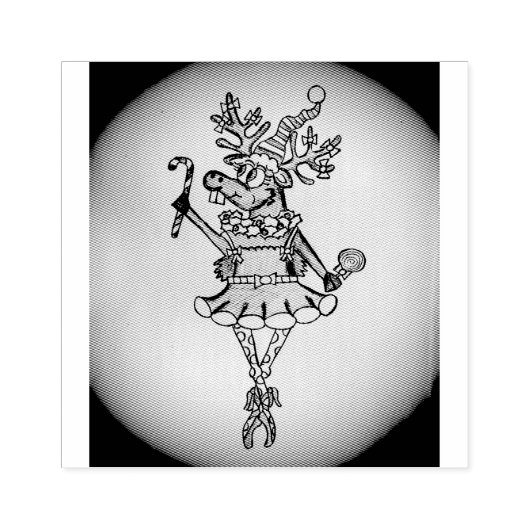 おもしろいクリスマスのトナカイ ラバースタンプ (インプリント)