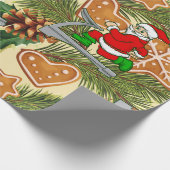 おもしろいクリスマスのトレッドミルサンクッキー ラッピングペーパー (角)