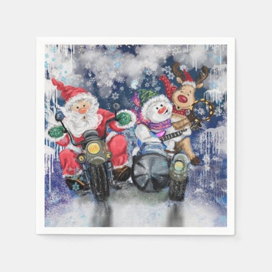 おもしろいクリスマスのナプキンズ スタンダードカクテルナプキン (正面)