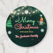おもしろいクリスマスのネオン記号パーティー フェイバータグ (裏面)