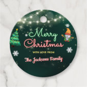 おもしろいクリスマスのネオン記号パーティー フェイバータグ (正面)