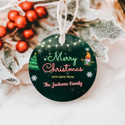 おもしろいクリスマスのネオン記号パーティー フェイバータグ