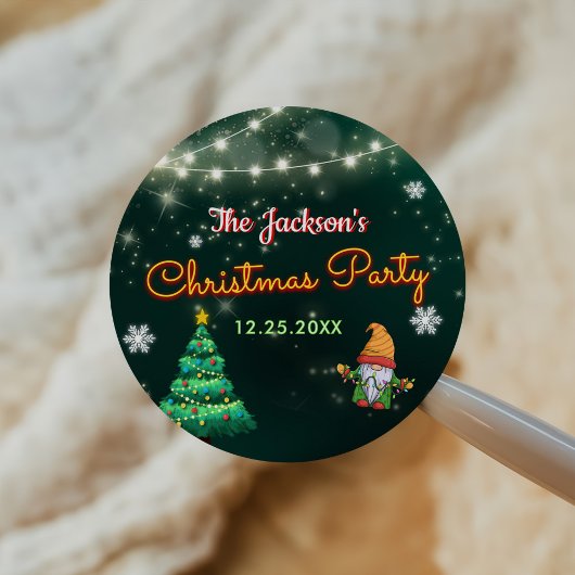 おもしろいクリスマスのネオン記号パーティー ラウンドシール