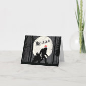 おもしろいクリスマスのビッグフットとサンタ カード (正面)