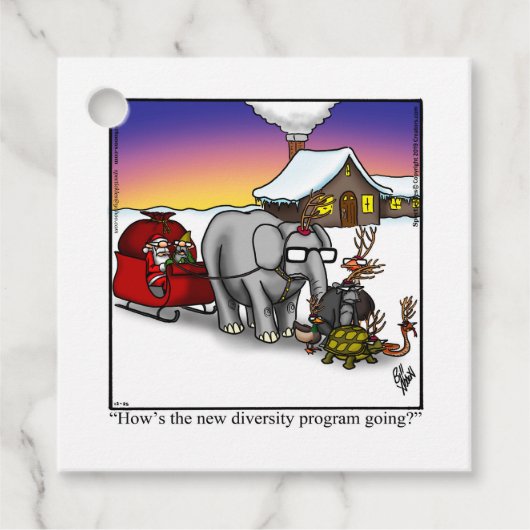 おもしろいクリスマスのプレゼントラベル フェイバータグ (正面)