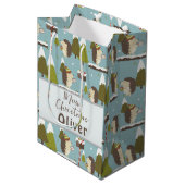 おもしろいクリスマスのヘッジホグの子供の名前 ミディアムペーパーバッグ (正面アングル)