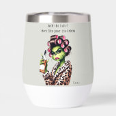 おもしろいクリスマスの不機嫌な緑の毛皮の女性 – ママ (背面)