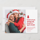 おもしろいクリスマスの写真を見る |赤 シーズンカード (正面)