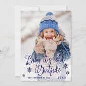 おもしろいクリスマスの写真ベビー外はコビディ シーズンカード (正面)