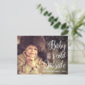 おもしろいクリスマスの写真ベビー外はコビディ ポストカード (スタンド正面)