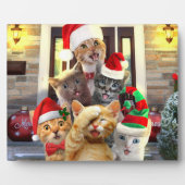 おもしろいクリスマスの子猫 フォトプラーク (正面)