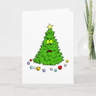 おもしろいクリスマスの木の失った休日の装飾 シーズンカード