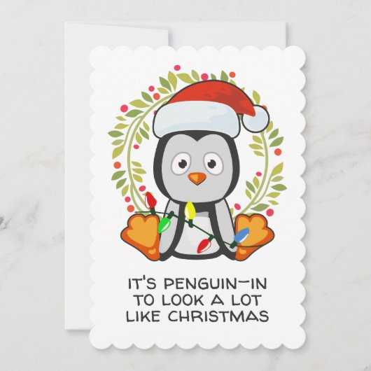 おもしろいクリスマスの歌　ペンギンの駄洒落 シーズンカード (正面)