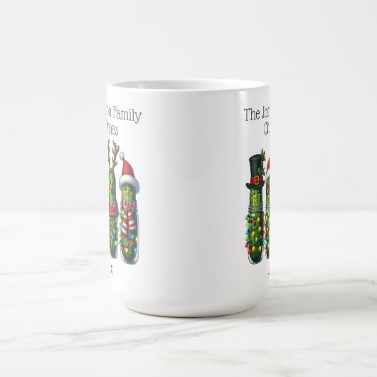 おもしろいクリスマスの漬物姓 コーヒーマグカップ (中央)