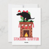 おもしろいクリスマスの犬のユーモア シーズンカード (裏面)