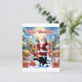 おもしろいクリスマスの犬のユーモア シーズンカード (スタンド正面)