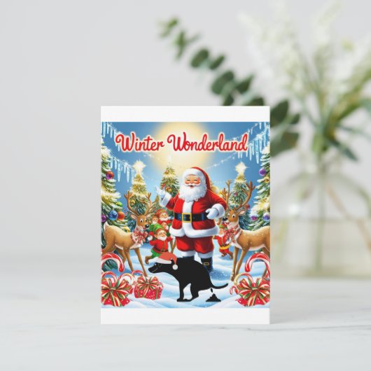 おもしろいクリスマスの犬のユーモア シーズンカード (スタンド正面)