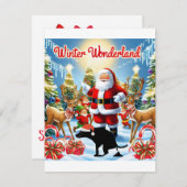 おもしろいクリスマスの犬のユーモア シーズンカード (正面/裏面)