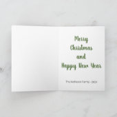 おもしろいクリスマスの犬は黄色の雪の食べGAGのジョークをしない カード (内部)