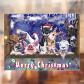 おもしろいクリスマスの窓の愛着ハッピーアニマルパーティー ウィンドウサイン (シート2)