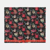 おもしろいクリスマスの箱の中の猫パーソナライズされた フリースブランケット (正面(横))